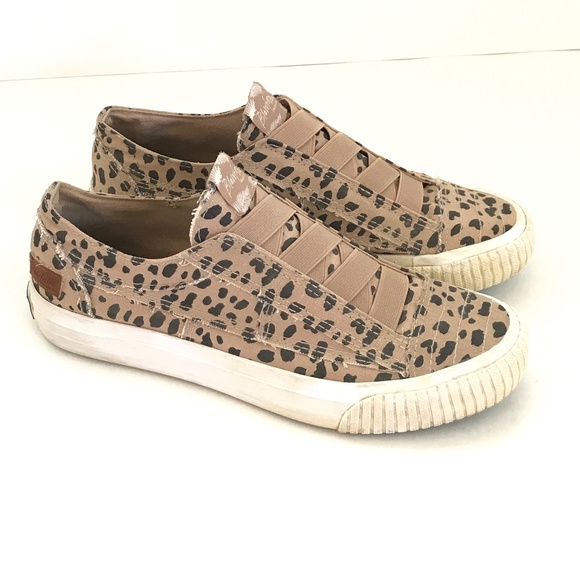BLOWFISH Leopard Cotton Canvas Slip On Sneakers Malibu Latte Women’s Size 6.5 - Picture 1 of 16